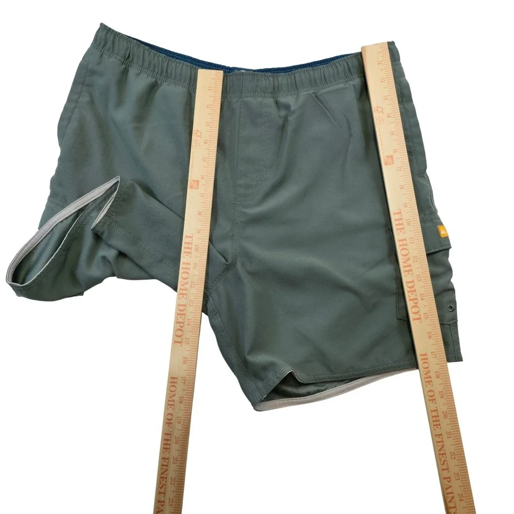 Quiksilver Waterman Collection Mens Sage Green Cargo Board Shorts Swim Trunks L